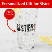 Sisters Photo Collage Glass Cup Gift Glas