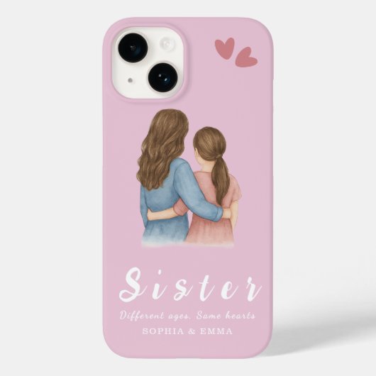 Sisters Photo Collage iPhone 14 Case – Forever (Achterkant)