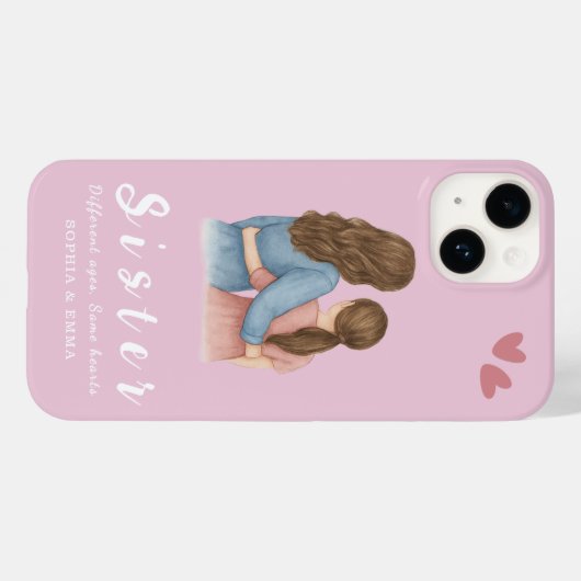 Sisters Photo Collage iPhone 14 Case – Forever (Achterkant (horizontaal))