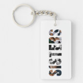 Sisters Photo Collage Keychain Gift for Sister (Voorkant)