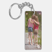 Sisters Photo Collage Keychain – Same Hearts (Voorkant Links)