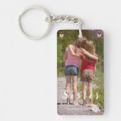 Sisters Photo Collage Keychain – Same Hearts (Voorkant)