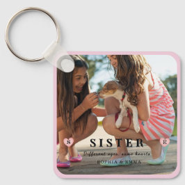 Sisters Photo Collage – Same Hearts Keychain