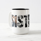 Sisters Photo Collage Two-Tone Mug Gift Tweekleurige Koffiemok (Voorkant links)