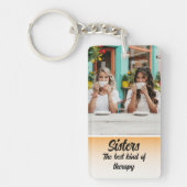 Sisters Photo Collage with Names, Best Therapy Sleutelhanger (Voorkant)