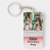 Sisters Photo Collage with Names, Best Therapy Sleutelhanger (Voorkant)