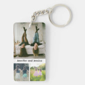 Sisters Photo Collage with Names, Best Therapy Sleutelhanger (achterkant)