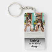 Sisters Photo Collage with Names, Best Therapy Sleutelhanger (Voorkant)