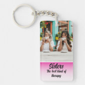 Sisters Photo Collage with Names, Best Therapy Sleutelhanger (Voorkant)