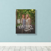 Sisters Photo Personalized Monogram Canvas Afdruk (Insitu (Houten vloer))