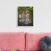 Sisters Photo Personalized Monogram Canvas Afdruk (Insitu (Woonkamer))