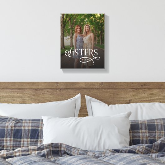 Sisters Photo Personalized Monogram Canvas Afdruk (Insitu (Slaapkamer))