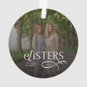 Sisters Photo Personalized Monogram Gifts Ornament (achterkant)