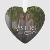 Sisters Photo Personalized Monogram Gifts Ornament (achterkant)
