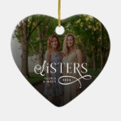 Sisters Photo Personalized Name Gifts Keramisch Ornament (Achterkant)