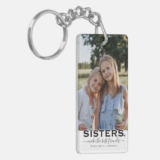 SISTERS Quote & 2 Photo Cadeau Sleutelhanger (Voorkant Links)