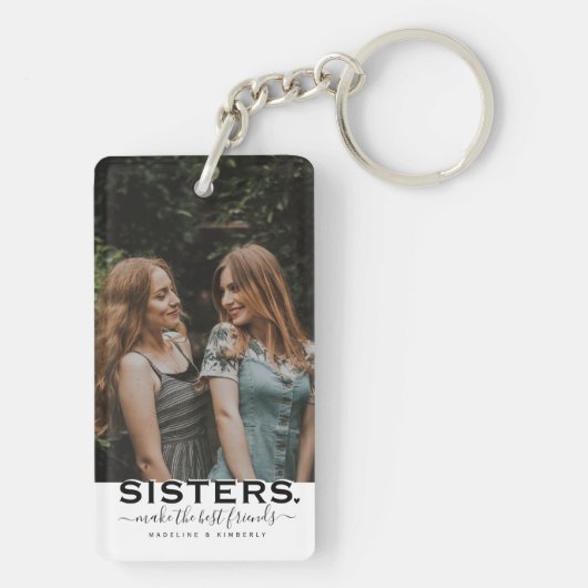 SISTERS Quote & 2 Photo Cadeau Sleutelhanger (achterkant)