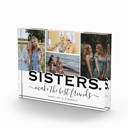 SISTERS Quote & Photo Collage Cadeauscherm Fotoblokken (Rechts)