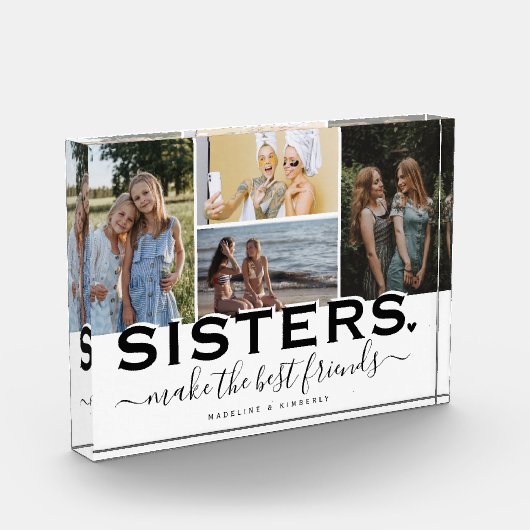 SISTERS Quote & Photo Collage Cadeauscherm Fotoblokken (Links)