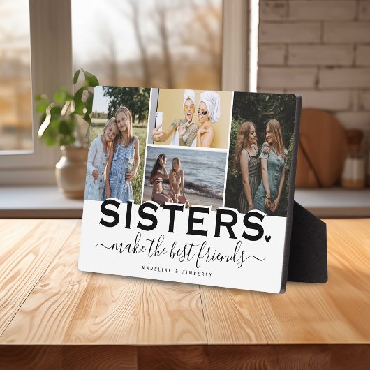 SISTERS Quote & Photo Collage Cadeauscherm Fotoplaat