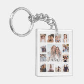 Sisters Script Family Memory Photo Grid Collage Sleutelhanger (Voorkant Links)
