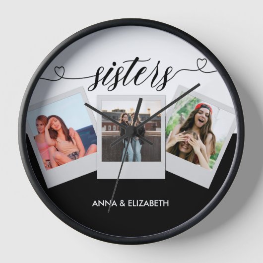 Sisters Script Family Photo Grid Collage Love (Voorkant)