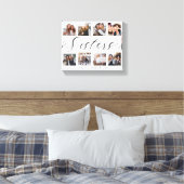 Sisters Script | Gift for Sisters Photo Collage Canvas Afdruk (Insitu (Slaapkamer))
