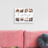 Sisters Script | Gift for Sisters Photo Collage Canvas Afdruk (Insitu (Woonkamer))