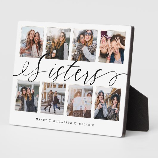 Sisters Script | Gift for Sisters Photo Collage Fotoplaat (Zijkant)