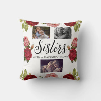 Sisters Script | Gift for Sisters Photo Collage Kussen