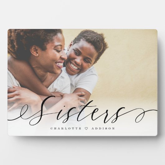 Sisters Script Gift for Sisters Photo Keepomwille Fotoplaat (voorkant)