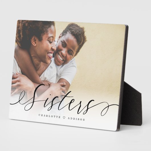Sisters Script Gift for Sisters Photo Keepomwille Fotoplaat (Zijkant)