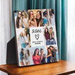 Sisters Script Gift voor Vrienden Fotocollage Fotoplaat<br><div class="desc">Het Sisters Script Gift for Friends Photo Collage Plaque is een prachtige manier om je geliefde vriendschap te vieren. Met een stijlvol scriptontwerp met de woorden "Sisters", kunt u met deze plaquette uw favoriete foto's samen uploaden en een persoonlijke en oprechte herinnering creëren. Ideaal voor verjaardagen, feestdagen of gewoon omdat...</div>