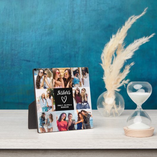 Sisters Script Gift voor Vrienden Fotocollage Fotoplaat (Insitu)