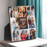Sisters Script Gift voor Vrienden Hout Fotocollage Fotoplaat<br><div class="desc">Het Sisters Script Gift for Friends Photo Collage Plaque is een prachtige manier om je geliefde vriendschap te vieren. Met een stijlvol scriptontwerp met de woorden "Sisters", kunt u met deze plaquette uw favoriete foto's samen uploaden en een persoonlijke en oprechte herinnering creëren. Ideaal voor verjaardagen, feestdagen of gewoon omdat...</div>