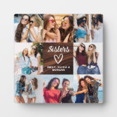 Sisters Script Gift voor Vrienden Hout Fotocollage Fotoplaat (Voorkant)