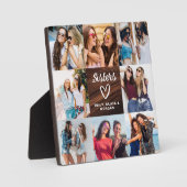 Sisters Script Gift voor Vrienden Hout Fotocollage Fotoplaat (Voorkant)