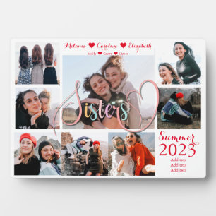 Sisters Script Keepomwille Gift Photo Collage Plaq Fotoplaat