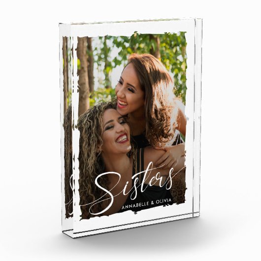 Sisters Script Modern Photo Block Fotoblokken (Links)