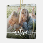 Sisters Script Moderne foto Keramisch Ornament (Links)