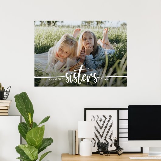 Sisters Script Moderne foto Poster (Thuiskantoor)