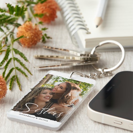 Sisters Script Moderne foto  Sleutelhanger (Voorkant Rechts)