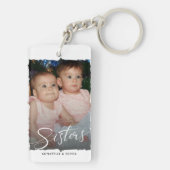 Sisters Script Moderne foto  Sleutelhanger (achterkant)