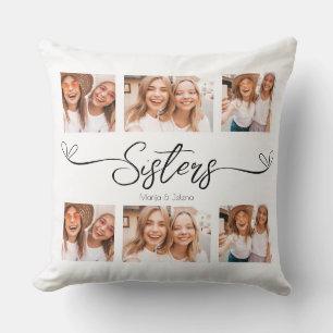 Sisters Script Photo Collage Gift for Sisters Kussen