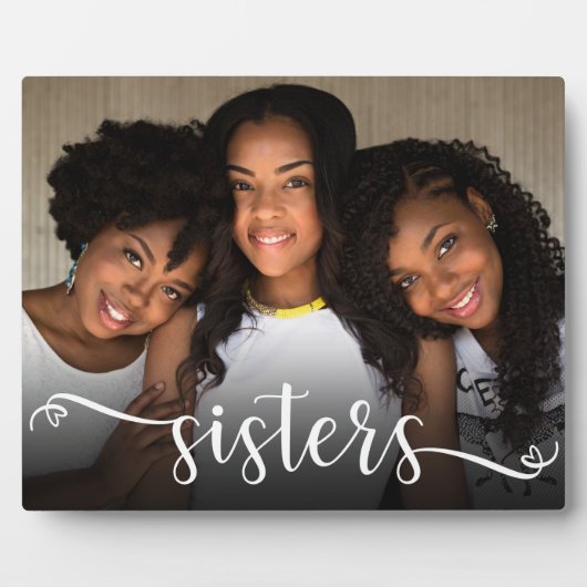 Sisters Script Photo Plaque Fotoplaat (Voorkant)