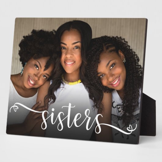 Sisters Script Photo Plaque Fotoplaat (Zijkant)