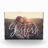 Sisters Script Typografische Overlay Family Memori Fotoblokken (Voorkant)