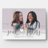 Sisters Soul Heart Script Best Friends Photo Gift Fotoplaat (voorkant)