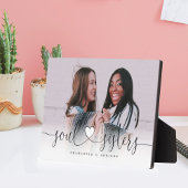Sisters Soul Heart Script Best Friends Photo Gift Fotoplaat