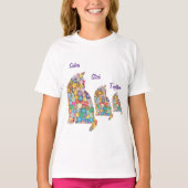 Sisters Stick Together 3 Kittens Kitty Cats Flower T-shirt (Voorkant)